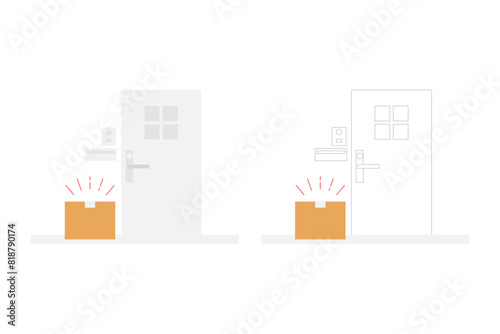 置き配をイメージしたバリエーションイラスト