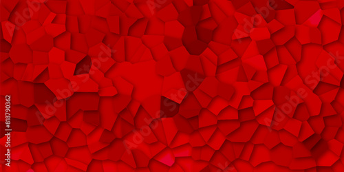 Abstract black and red broken stained glass background design with line. geometric pattern with 3d shapes vector Illustration. Red broken wall paper in decoration