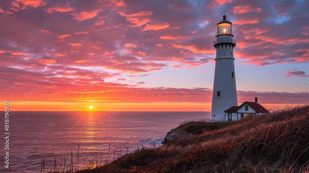 A lighthouse guiding ships safely to shore A lighthouse guiding ships safely to shore