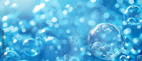 a background of soft, blue bubbles