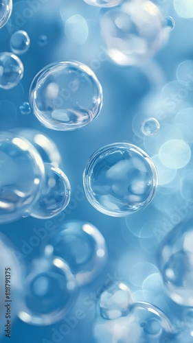 a background of soft, blue bubbles