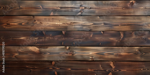 Dark brown wooden planks wall background, banner,Brown wooden board