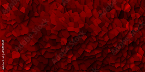 Abstract black and red broken stained glass background design with line. geometric pattern with 3d shapes vector Illustration. Red broken wall paper in decoration