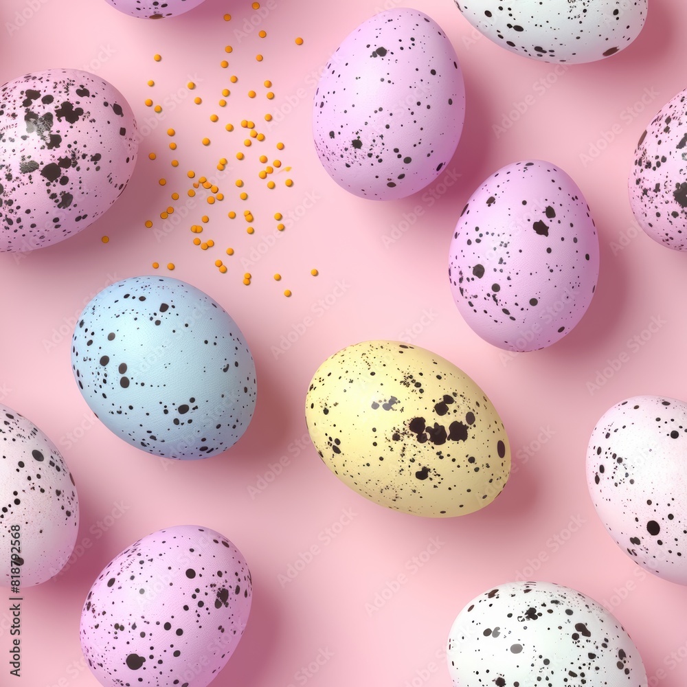 Top view of organic chicken eggs on a vibrant pink background, fresh farm produce