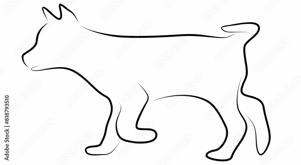 dog vector, line drawing side view illustration isolated on white background dog vector, line drawing side view illustration isolated on white background