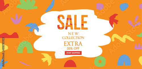 Sale website banner. Sale tag. Sale promotional material vector illustration. 