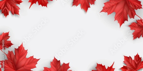 Red and Grey Maple Leaves on Textured Background