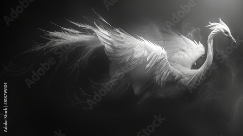 A phoenix rising from the ashes.