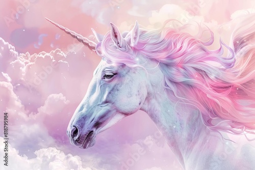 dreamy pastel unicorn art mythical creature illustration