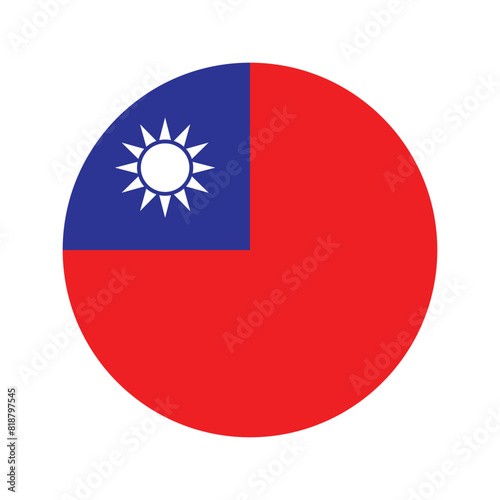 National Flag of Taiwan. Taiwan Flag. Taiwan Round flag.
