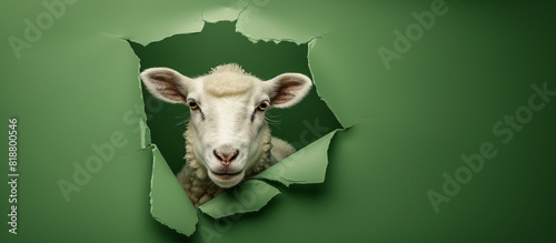 Funny eid ul adha wallpaper, funny sheep head pop out of green sheet, eid mubarak, bakra eid