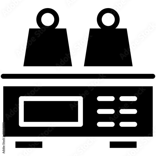 weighing machine solid icon