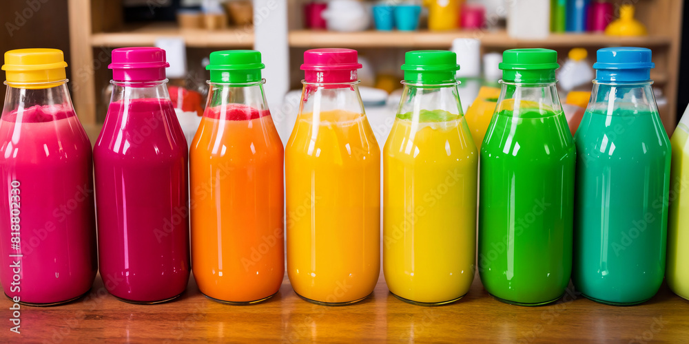 close up of colorful bottles close up of colorful bottles