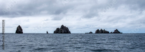 Seascape. Rock formation called Os Aguillóns de Ortegal (Spain). They are the fourth oldest rocks on the planet (1.16 billion years old)