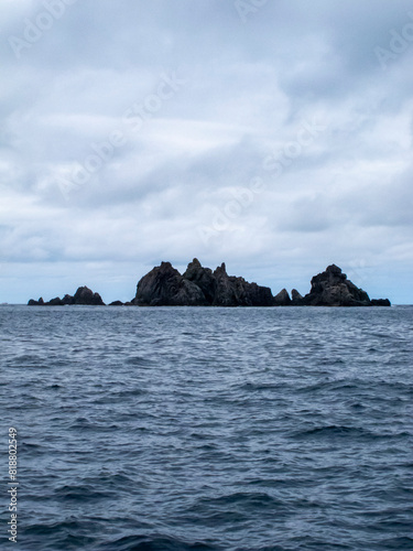 Seascape. Rock formation called Os Aguillóns de Ortegal (Spain). They are the fourth oldest rocks on the planet (1.16 billion years old)