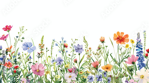Floral horizontal backdrop decorated with spring mead