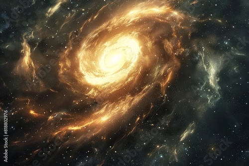 ethereal cosmic galaxy illustration swirling stars and nebulae digital art