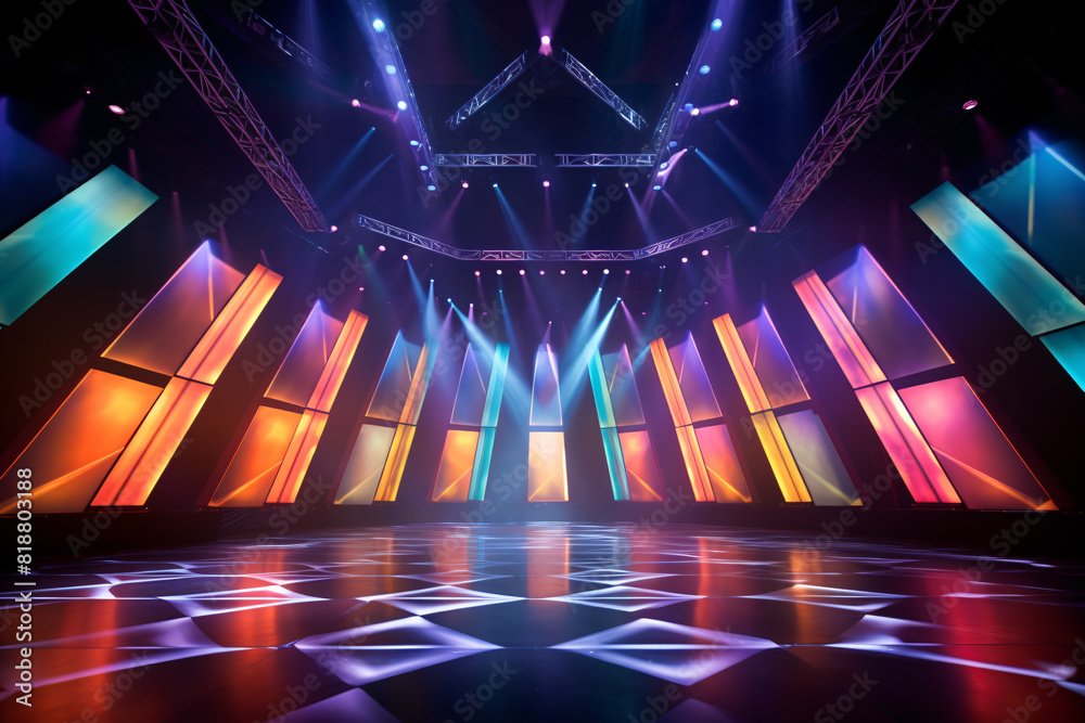 Artistic performances stage light background with spotlight illuminated