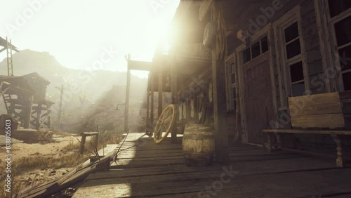 An old American western style town photo