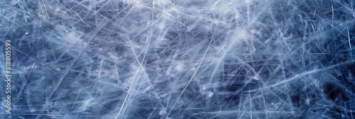  natural blue ice texture of surface of frozen. Nature abstract pattern of white cracks. Winter seasonal background, mock up, flat lay, ice texture background. ice skates 