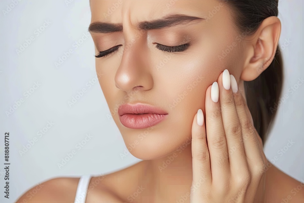 Close-up of a young woman experiencing tooth pain Close-up of a young woman experiencing tooth pain