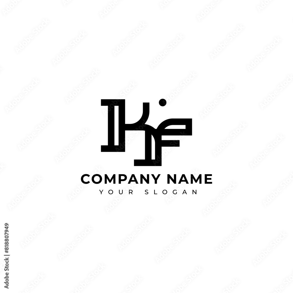 Modern Letter kf logo vector design template Modern Letter kf logo vector design template