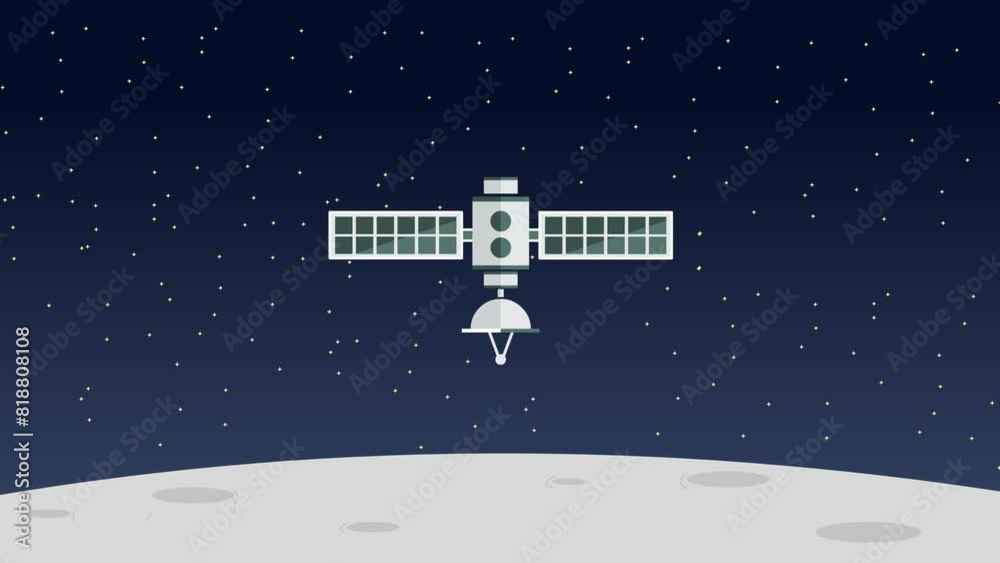 animation of flying satellite in the space animation of flying satellite in the space