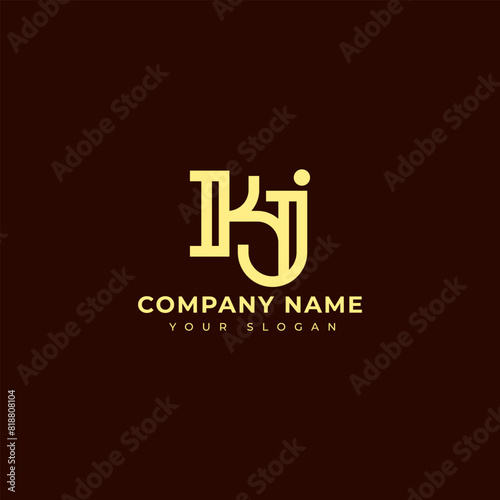 Modern Letter kj logo vector design template