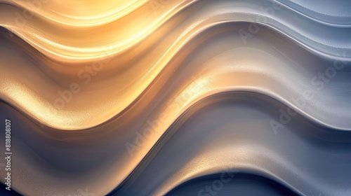 Elegant abstract wavy background with smooth curves and gradient colors in blue and orange, perfect for modern designs and wallpapers. photo