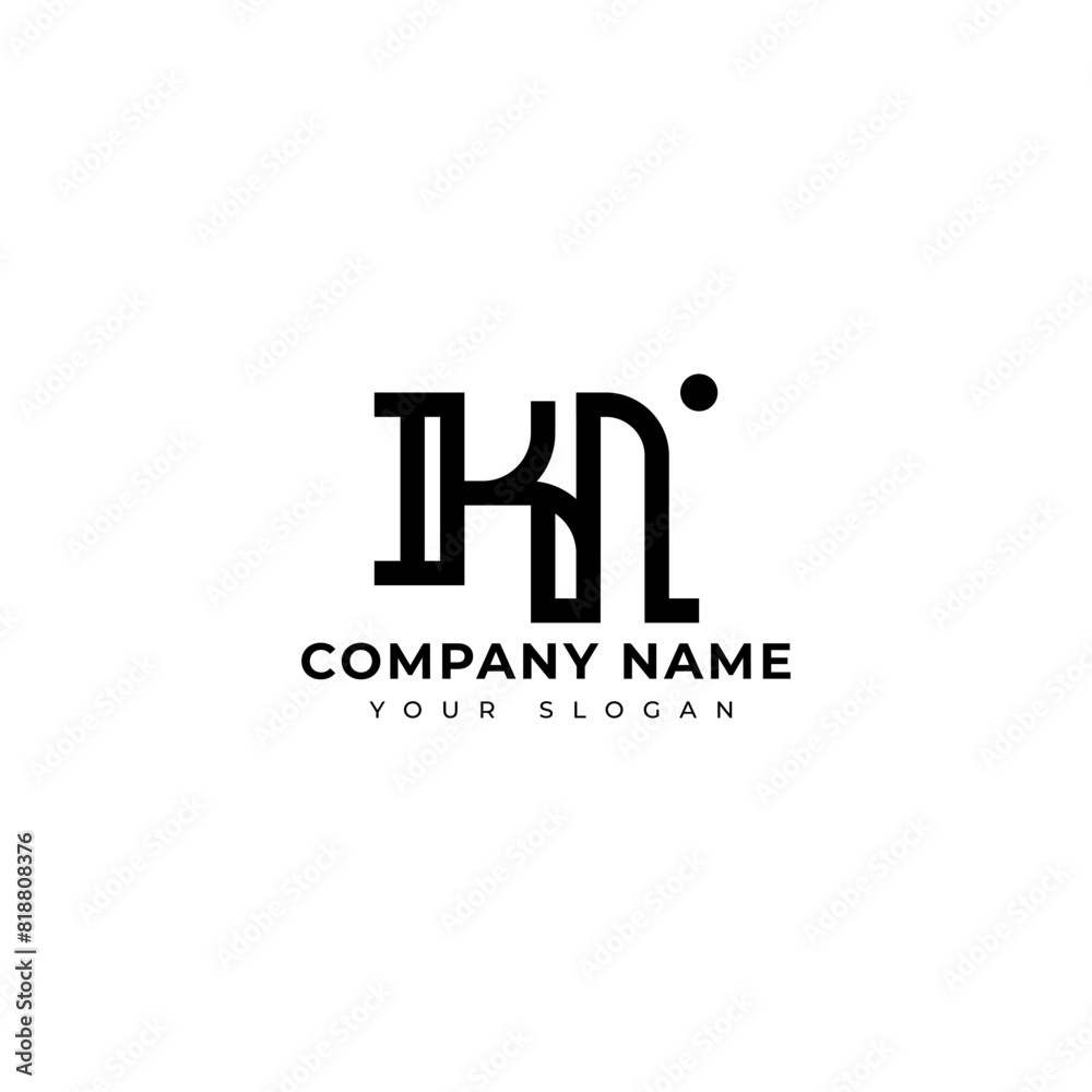 Modern Letter kn logo vector design template Modern Letter kn logo vector design template