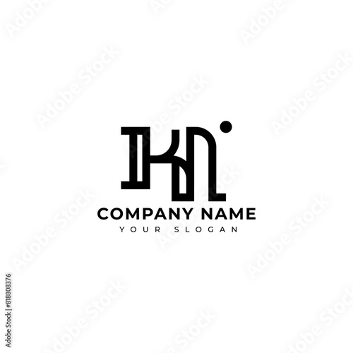 Modern Letter kn logo vector design template