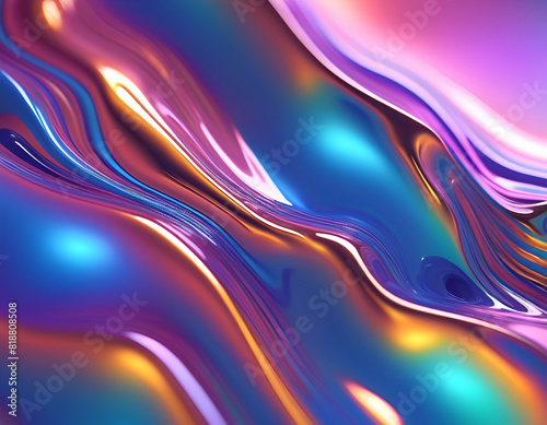 Vibrant Rare Color Abstract Background  Flowing Waves Curves Energetic Design