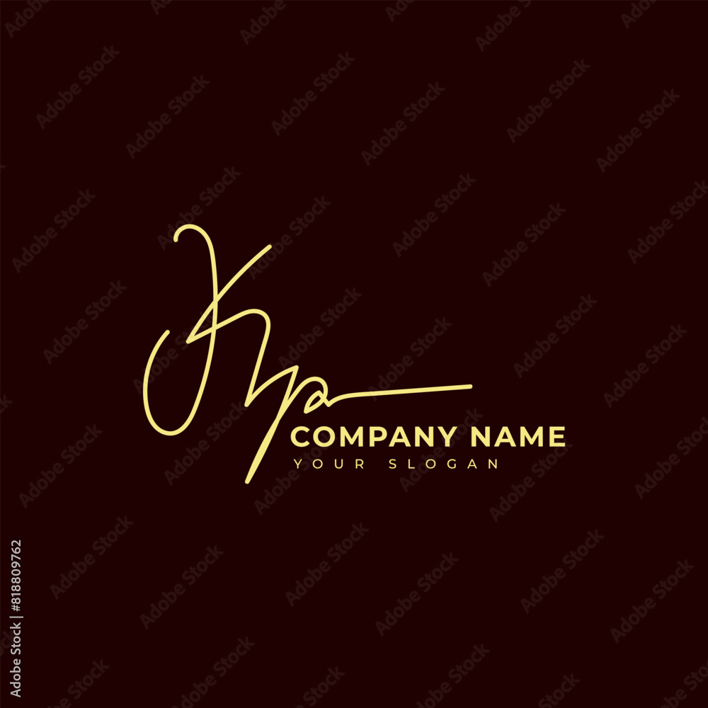 Kp Initial signature logo vector design Kp Initial signature logo vector design