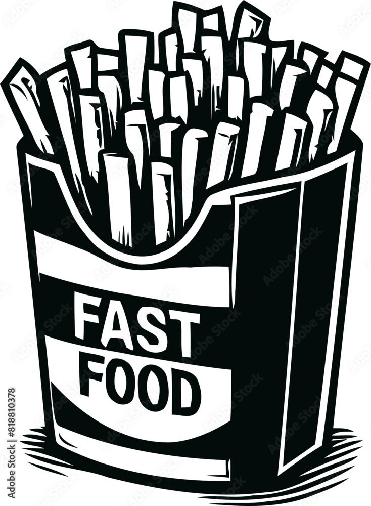 Quick Bites: Fast Food Vector Illustration for Delicious Designs and On-the-Go Creations