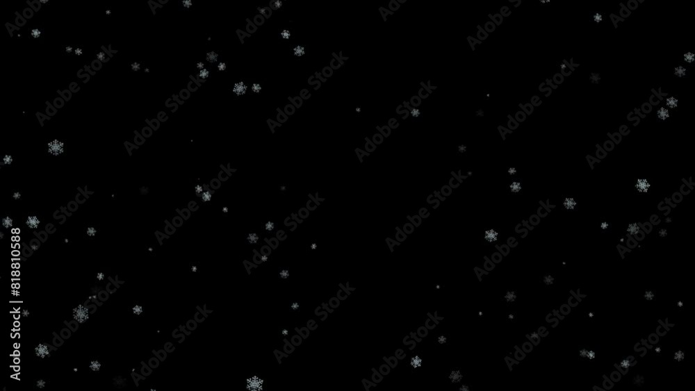 Winter white snow flake on alpha channel, snowflakes crystal for Christmas and holiday design
