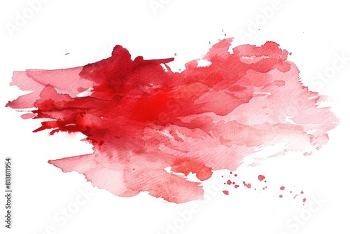 Abstract red watercolor on white background. Royalty high-quality free stock of hand-painted watercolor illustration photo