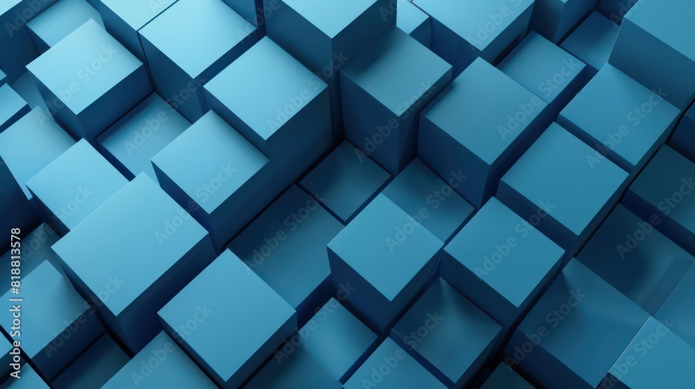 An abstract image of blue cubes in a geometric pattern, creating a visually intriguing 3D effect An abstract image of blue cubes in a geometric pattern, creating a visually intriguing 3D effect