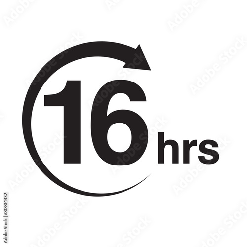 16 hours arrow timer icon vector illustration eps