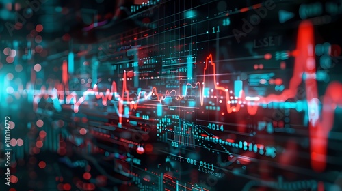 Visual depiction of stock movements resembling a heartbeat monitor  emphasizing the heartbeat of the market  captured with impeccable HD resolution.