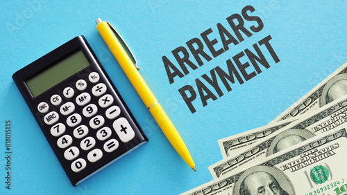 Arrears payment is shown using the text