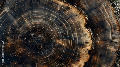 Intricate Patterns of a Timeless Tree's Growth Rings in Captivating Organic Symmetry