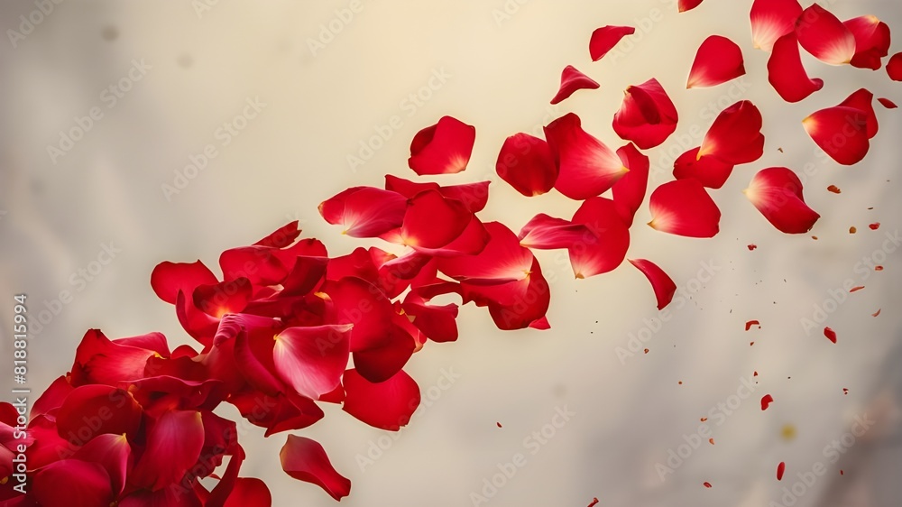 Romantic Red Rose Petals Floating Away Romantic Red Rose Petals Floating Away