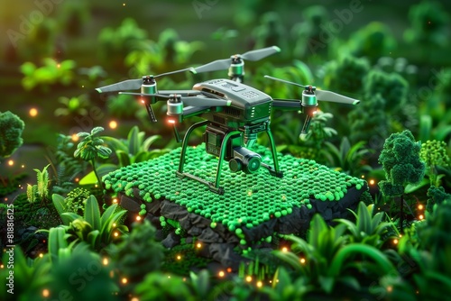 Advanced farming with high-tech drones improves digital agricultural management, structured farming, and efficient soil health monitoring.