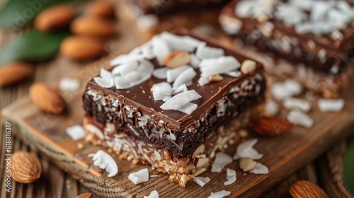Almond joy bars with coconut, almonds, and chocolate