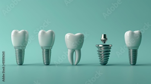 Detailed step-by-step visual guide for tooth implant procedure with text annotations photo