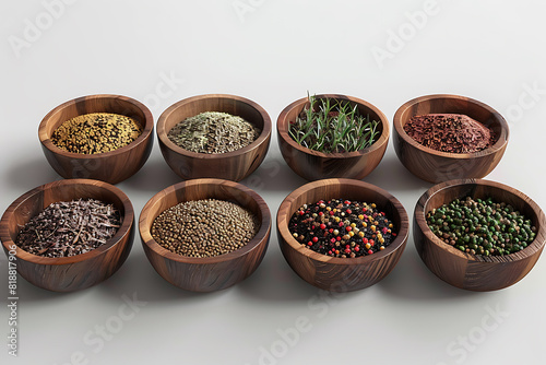 A variety of colorful seasonings displayed  showcasing diverse spices and herbs for culinary use
