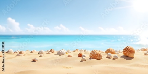 Seashells and sand on the sea beach