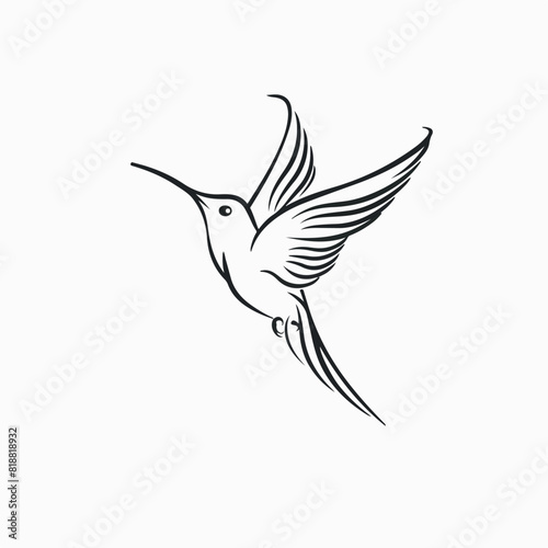 Hummingbird in cartoon, doodle style. Image for t-shirt, web, mobile apps and ui. Isolated 2d vector illustration in logo, icon, sketch style, Eps 10. AI Generative