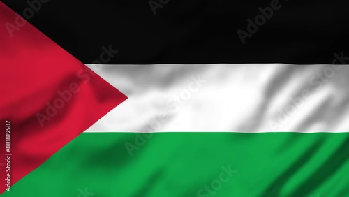 Palestine Flag waving in the wind, National Flag background video, High Speed Full HD 4K