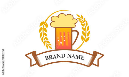 retro, logo, label, beer, vintage, pub, emblem, bar, sign, illustration, vector, 